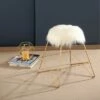 Zafir Faux Fur Vanity Stool White - Abbyson Living -Living Room Chairs store unnamed file 100