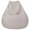 Gold Medal Bean Bags Teardrop Cosmo ZigZag Print Bean Bag (L) - Gold Medal Gray