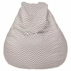 Gold Medal Bean Bags Teardrop Cosmo ZigZag Print Bean Bag (L) - Gold Medal Gray