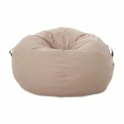 5' Avera Contemporary Bean Bag with Vinyl Straps - Christopher Knight Home Cedar Green/autumn Tan -Living Room Chairs store unnamed file 10043