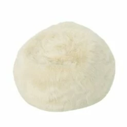 3" Leeson Faux Fur Bean Bag - Christopher Knight Home White -Living Room Chairs store unnamed file 10059