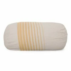 6.5' Hudgeons Boho Striped Bean Bag - Christopher Knight Home Natural/black -Living Room Chairs store unnamed file 10079