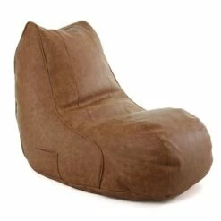 Luxe Faux Leather Chair - Gold Medal Bean Bags Cognac -Living Room Chairs store unnamed file 10089