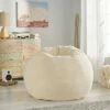 5' Newalla Modern Shearling Bean Bag - Christopher Knight Home Cream -Living Room Chairs store unnamed file 10091