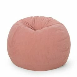 5' Newalla Modern Shearling Bean Bag - Christopher Knight Home Cream -Living Room Chairs store unnamed file 10097