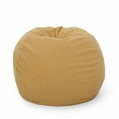 5' Newalla Modern Shearling Bean Bag - Christopher Knight Home Cream -Living Room Chairs store unnamed file 10098