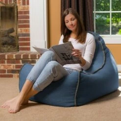 Laguna Lounger Bean Bag Chair with Handle - Relax Sacks Blue -Living Room Chairs store unnamed file 10114