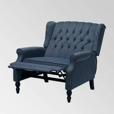 Apaloosa Oversized Wingback Press-Back Recliner Navy Blue - Christopher Knight Home 3 Apaloosa Oversized Wingback Press-Back Recliner Navy Blue - Christopher Knight Home - Image 2