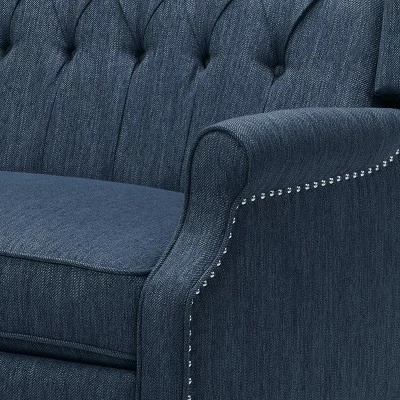 Apaloosa Oversized Wingback Press-Back Recliner Navy Blue - Christopher Knight Home 4 Apaloosa Oversized Wingback Press-Back Recliner Navy Blue - Christopher Knight Home - Image 3
