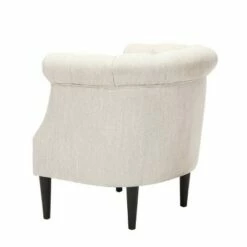 Beihoffer Petite Tufted Fabric Chair and Ottoman Set - Christopher Knight Home Beige/dark Brown -Living Room Chairs store unnamed file 10237