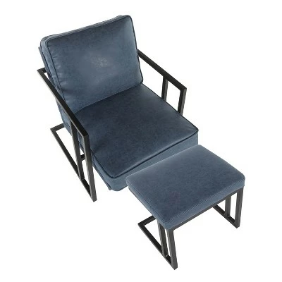 Roman Industrial Lounge Chair and Ottoman - LumiSource Black/gray 7 Roman Industrial Lounge Chair and Ottoman - LumiSource Black/gray - Image 5