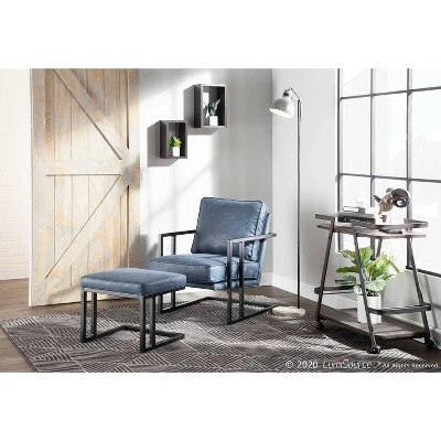 Roman Industrial Lounge Chair and Ottoman - LumiSource Black/gray 9 Roman Industrial Lounge Chair and Ottoman - LumiSource Black/gray - Image 7
