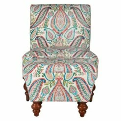 Slipper Accent Chair and Ottoman Coral/Turquoise - HomePop 18 Slipper Accent Chair and Ottoman Coral/Turquoise - HomePop -Living Room Chairs store unnamed file 10271