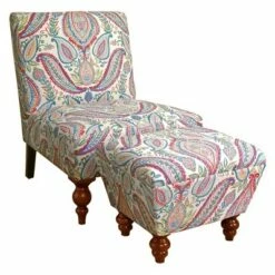 Slipper Accent Chair and Ottoman Coral/Turquoise - HomePop 19 Slipper Accent Chair and Ottoman Coral/Turquoise - HomePop -Living Room Chairs store unnamed file 10272
