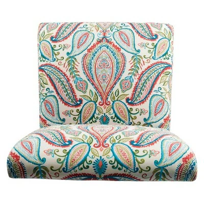 Slipper Accent Chair and Ottoman Coral/Turquoise - HomePop 9 Slipper Accent Chair and Ottoman Coral/Turquoise - HomePop - Image 7