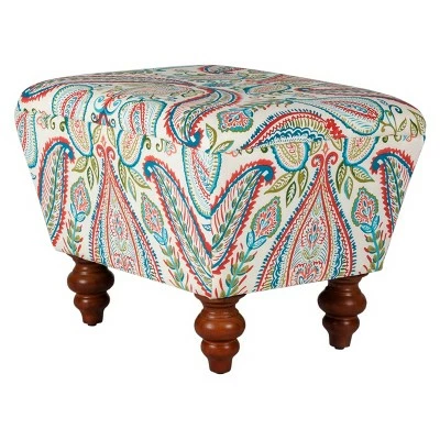 Slipper Accent Chair and Ottoman Coral/Turquoise - HomePop 11 Slipper Accent Chair and Ottoman Coral/Turquoise - HomePop - Image 9