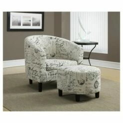 2pc Set Accent Chair Vintage French Fabric - EveryRoom