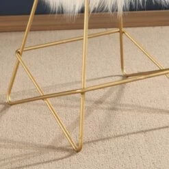 Zafir Faux Fur Vanity Stool White - Abbyson Living -Living Room Chairs store unnamed file 103