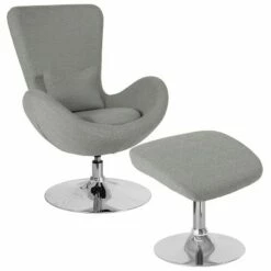 Flash Furniture Egg Series Side Reception Chair with Bowed Seat and Ottoman -Living Room Chairs store unnamed file 10315
