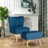 Costway Leisure Chair and Ottoman Thick Padded Velvet Tufted Sofa Set w/ Wood Legs PinkBlue Green 2 Costway Leisure Chair and Ottoman Thick Padded Velvet Tufted Sofa Set w/ Wood Legs PinkBlue Green -Living Room Chairs store unnamed file 10338