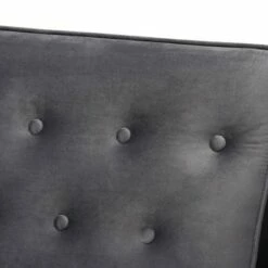 Sorrento Velvet Upholstered Wooden Lounge Chair - Baxton Studio Navy Blue/brown -Living Room Chairs store unnamed file 10394