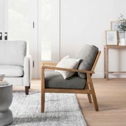 Threshold Designed W/Studio McGee Dagget Mixed Material Accent Chair - Threshold™ designed with Studio McGee Cream