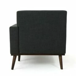 Stormi Mid-Century Modern Fabric Chaise Lounge - Christopher Knight Home Muted Dark Gray/walnut -Living Room Chairs store unnamed file 10427