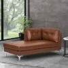 Jimes Contemporary Upholstered Chaise Lounge - Christopher Knight Home Dark Brown/silver -Living Room Chairs store unnamed file 10431