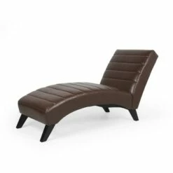 Stillmore Contemporary Channel Stitch Chaise Lounge - Christopher Knight Home Midnight Black/dark Brown -Living Room Chairs store unnamed file 10450