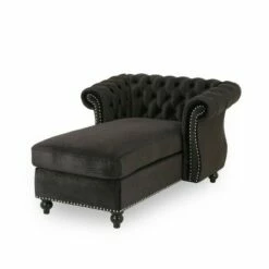 Lancelot Modern Glam Chesterfield Chaise Lounge - Christopher Knight Home Teal/dark Brown -Living Room Chairs store unnamed file 10457