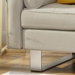 Typhaine Modern Fabric Chaise Loveseat Beige - Christopher Knight Home -Living Room Chairs store unnamed file 10469