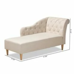 Emeline Chaise Beige - Baxton Studio