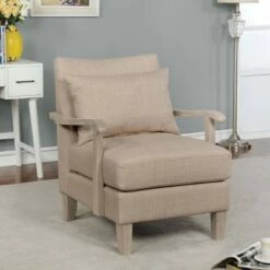 Forrester Wood Arm Accent Chair - miBasics Dark Gray