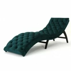 Garret Tufted Chaise Lounge - Christopher Knight Home Teal -Living Room Chairs store unnamed file 10485