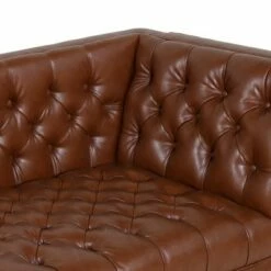Tignall Contemporary Tufted One Armed Chaise Lounge - Christopher Knight Home Dark Brown/silver - -Living Room Chairs store unnamed file 10494