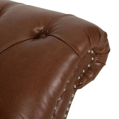 Varnell Contemporary Button Tufted Chaise Lounge - Christopher Knight Home Dark Brown 10 Varnell Contemporary Button Tufted Chaise Lounge - Christopher Knight Home Dark Brown - Image 8