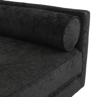 Cagle Mid Century Modern Fabric Chaise Lounge - Christopher Knight Home Black/dark Brown 8 Cagle Mid Century Modern Fabric Chaise Lounge - Christopher Knight Home Black/dark Brown - Image 6