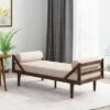 Rayle Contemporary Tufted Chaise Lounge with Rolled Accent Pillows - Christopher Knight Home Navy Blue/dark Brown