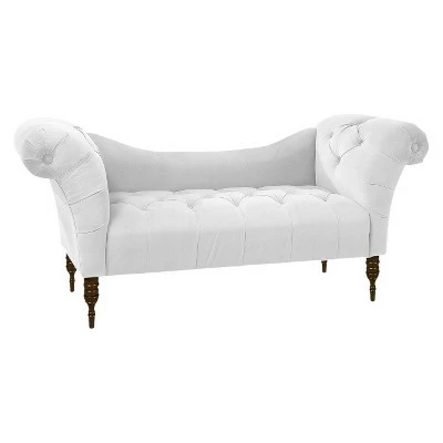 Button Tufted Chaise Settee Sofa - Threshold™ Velvet Pewter 9 Button Tufted Chaise Settee Sofa - Threshold™ Velvet Pewter - Image 7
