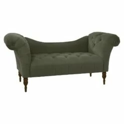 Button Tufted Chaise Settee Sofa - Threshold™ Velvet Pewter 27 Button Tufted Chaise Settee Sofa - Threshold™ Velvet Pewter -Living Room Chairs store unnamed file 10538