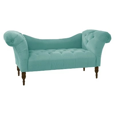 Button Tufted Chaise Settee Sofa - Threshold™ Velvet Pewter 11 Button Tufted Chaise Settee Sofa - Threshold™ Velvet Pewter - Image 9