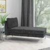 Beamon Contemporary Fabric Chaise Lounge - Christopher Knight Home Ivory/silver