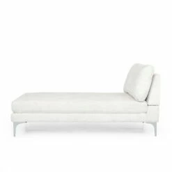 Beamon Contemporary Fabric Chaise Lounge - Christopher Knight Home Ivory/silver -Living Room Chairs store unnamed file 10568