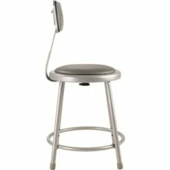 National Public Seating 2pk 18" Heavy Duty Vinyl Padded Steel Stool with Backrest - Hampton Collection Gray -Living Room Chairs store unnamed file 106