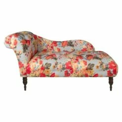 Custom Upholstered Tufted Chaise - Skyline Furniture Linen Talc -Living Room Chairs store unnamed file 10618