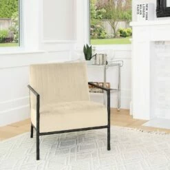Raleigh Velvet Arm Chair - Abbyson Living Light Gray