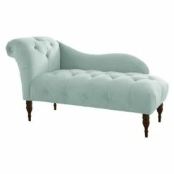 Custom Upholstered Tufted Chaise - Skyline Furniture Linen Talc -Living Room Chairs store unnamed file 10624