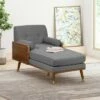 Fortas Mid-Century Modern Fabric Chaise Lounge Gray/Dark Walnut - Christopher Knight Home -Living Room Chairs store unnamed file 10656