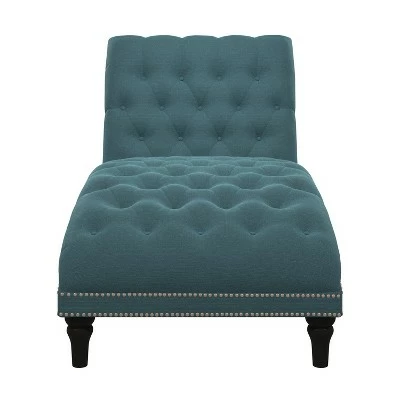 Cara Snuggler Chaise - Handy Living Linen Blue 4 Cara Snuggler Chaise - Handy Living Linen Blue - Image 2