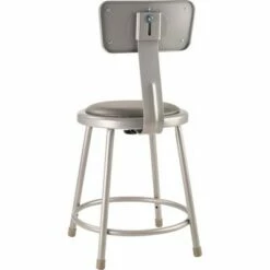National Public Seating 2pk 18" Heavy Duty Vinyl Padded Steel Stool with Backrest - Hampton Collection Gray -Living Room Chairs store unnamed file 107